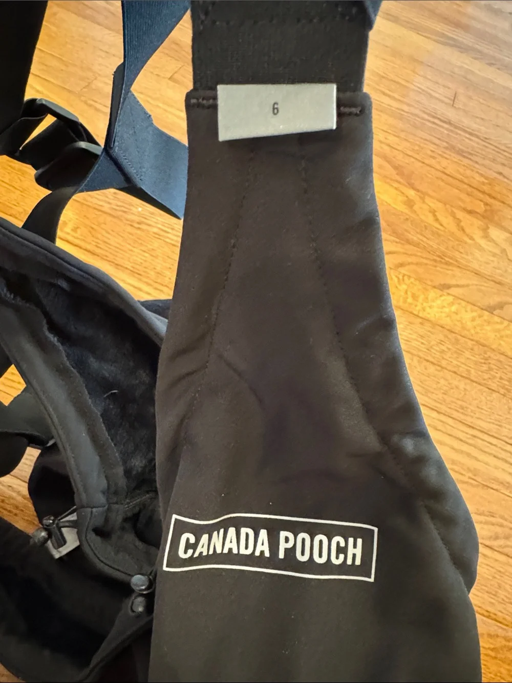 Canada Pooch Black Waterproof Dog suspender boots with Reflective Straps